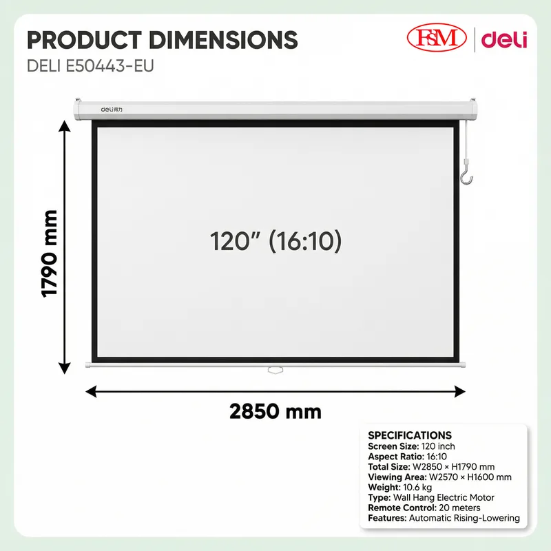 Deli E50443-EU Screen Projector Malaysia Office Use