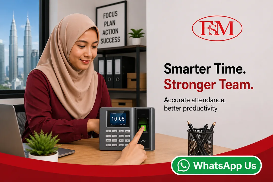 Deli ES152 fingerprint attendance machine supplier Malaysia for office and factory use
