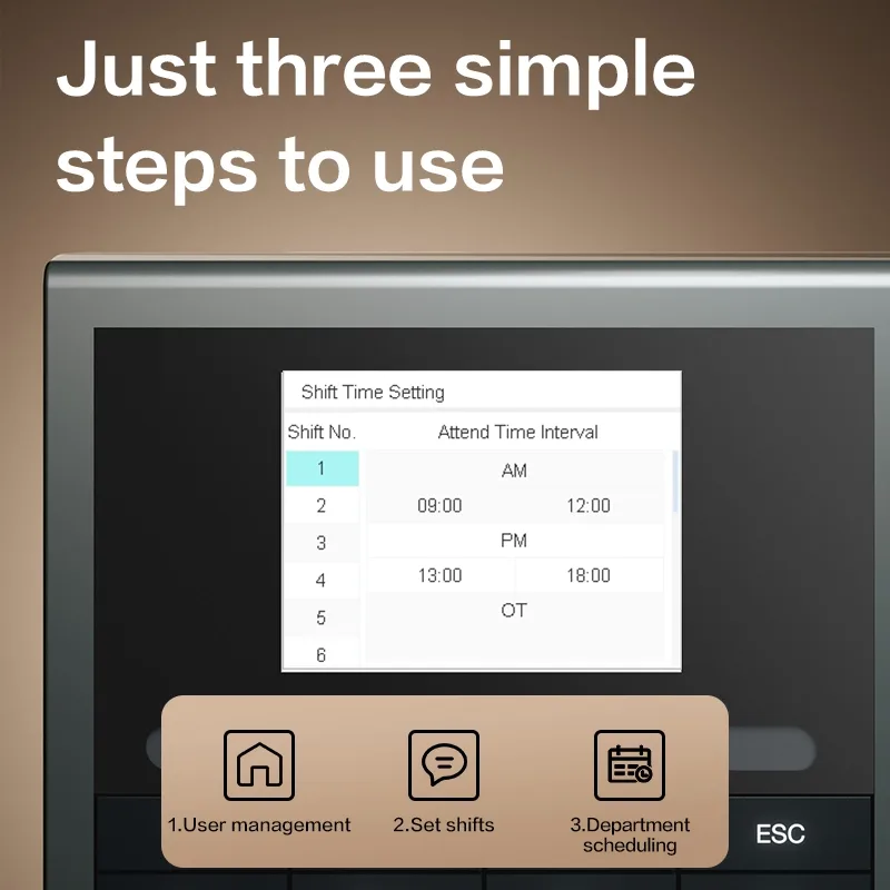 Deli ES172 face and fingerprint time attendance machine for HR payroll system Malaysia