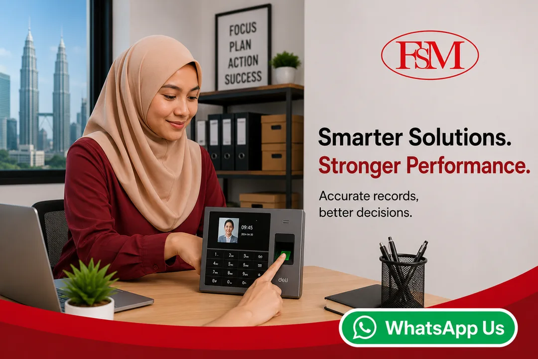 Mesin attendance Deli ES172 face recognition dan fingerprint untuk syarikat dan kilang di Malaysia