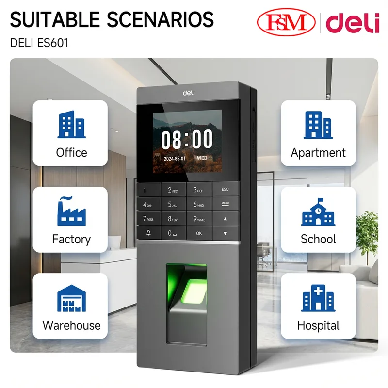 Factory staff attendance monitoring using Deli ES601 biometric attendance machine in Malaysia