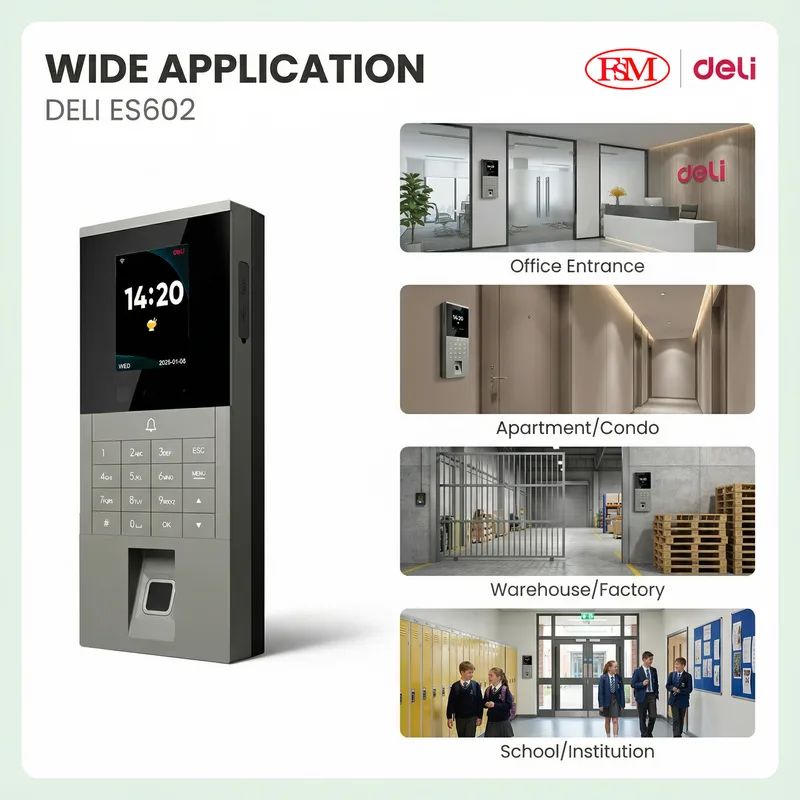 Factory staff attendance monitoring with Deli ES602 face and fingerprint device in Malaysia