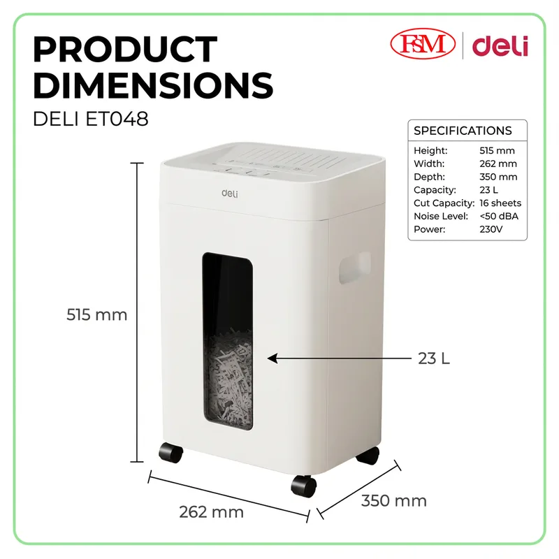 Deli ET048 Office Document Shredder KL