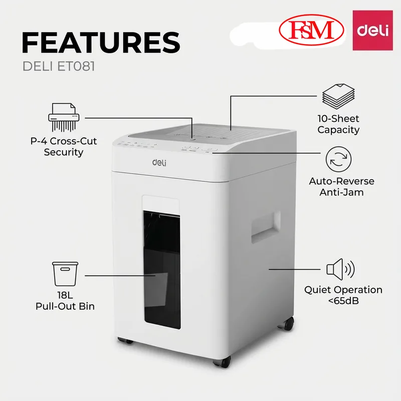 Deli ET081 Office Document Shredder KL