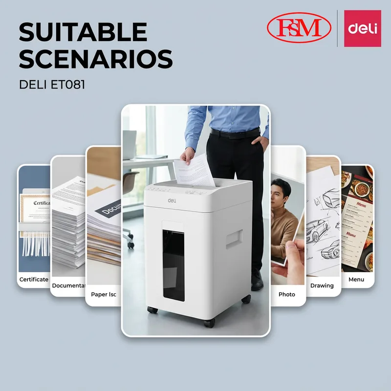 Deli ET081 Secure Paper Shredder Supplier Malaysia