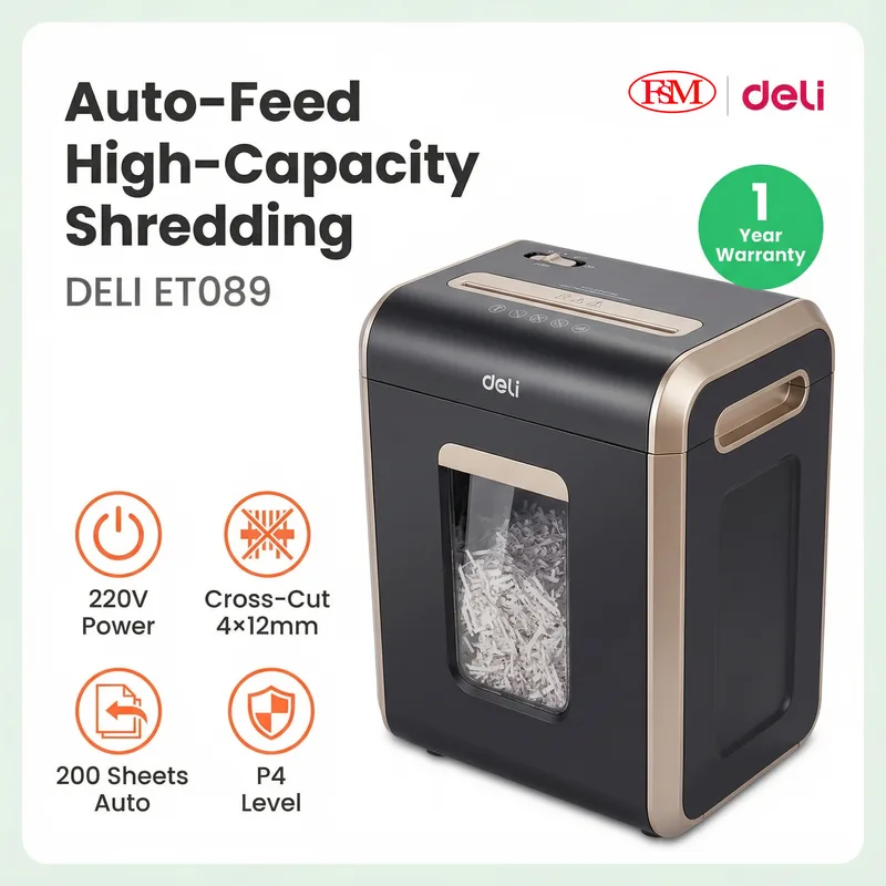 Deli ET089 office document shredder machine for SME and corporate departments
