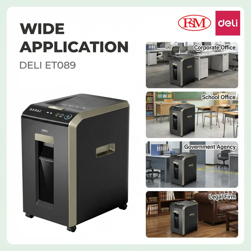Deli ET089 high capacity paper shredder for office use in Malaysia