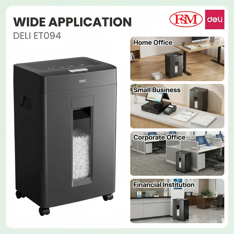 Deli ET094 secure document shredder supplier Malaysia for bulk office purchase