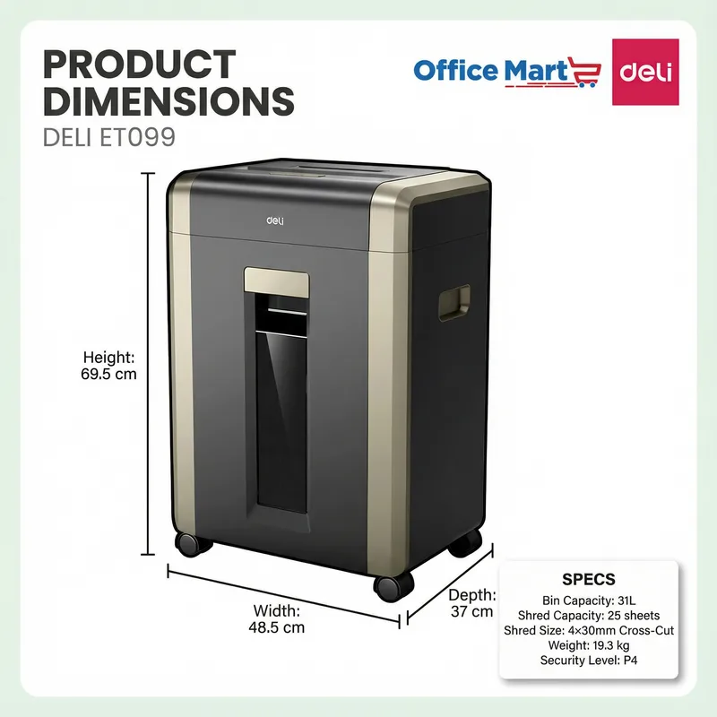 Deli ET099 Paper Shredder Malaysia Office Use