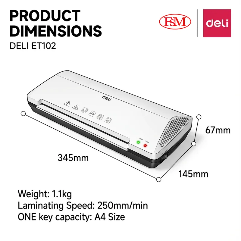 Deli ET102 laminator for school and SME document lamination in Malaysia