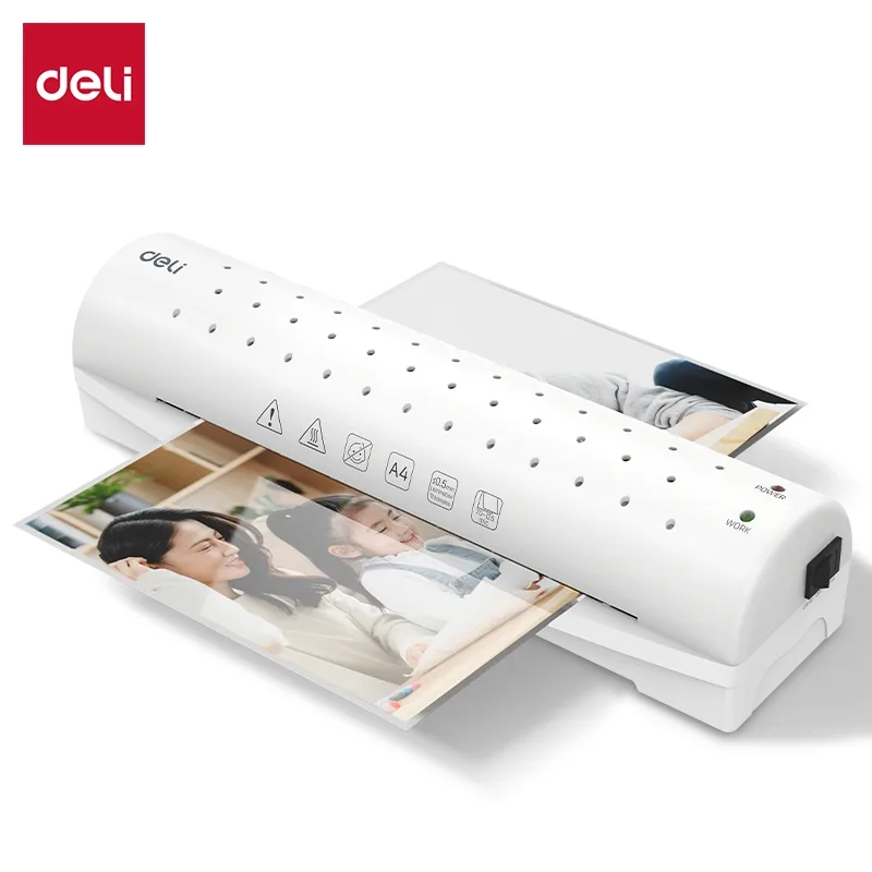 Deli ET106 A4 laminator machine used in Malaysia office for document protection