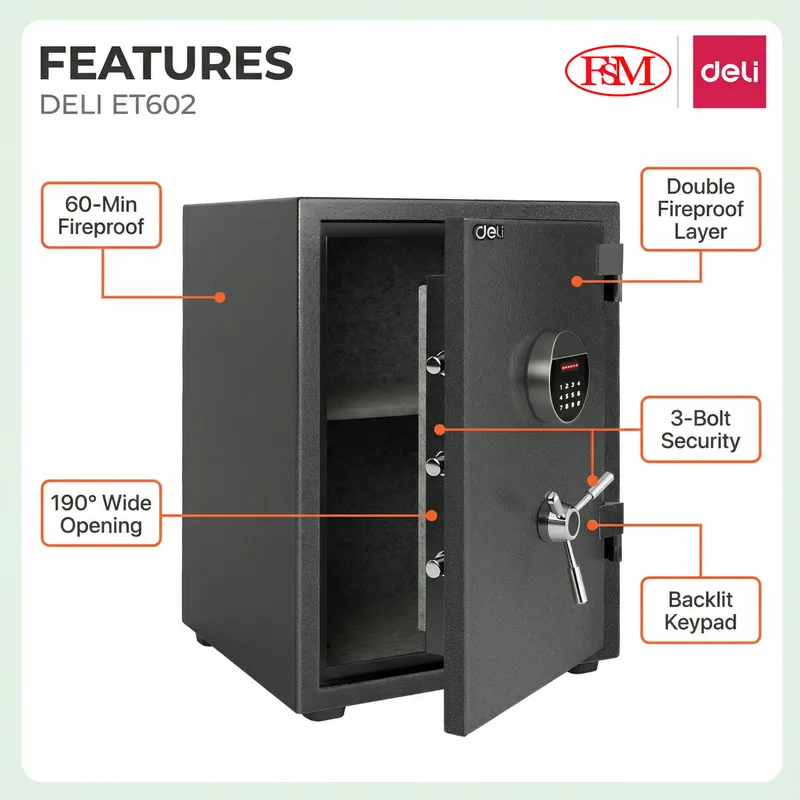 Deli ET602 Electronic Safe KL