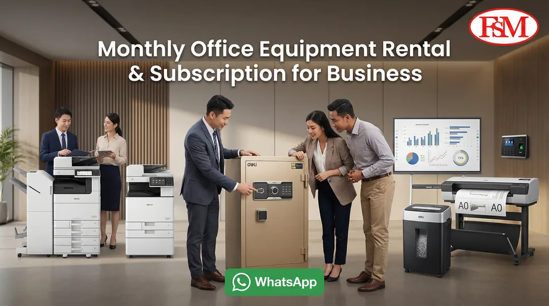 FSM Smart Office Subscription Malaysia for monthly photocopier, printer, shredder and safe box rental