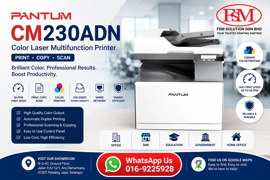 Pantum CM230ADN A3 Color Laser Multifunction Printer Showcase at FSM Solution