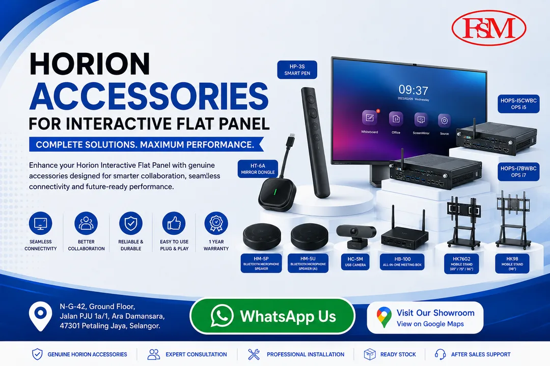 Horion Interactive Flat Panel Display Accessories Range by fsm solution Sdn Bhd