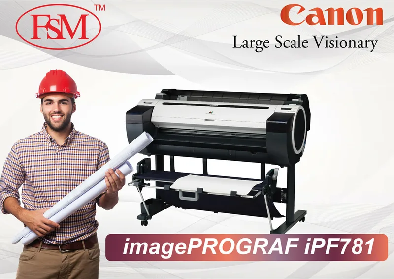 A0 Inkjet Plotter Printer Canon imagePROGRAF iPF781 is a compact, hot swap ink tanks enable ink replacement during printing which reduces downtime