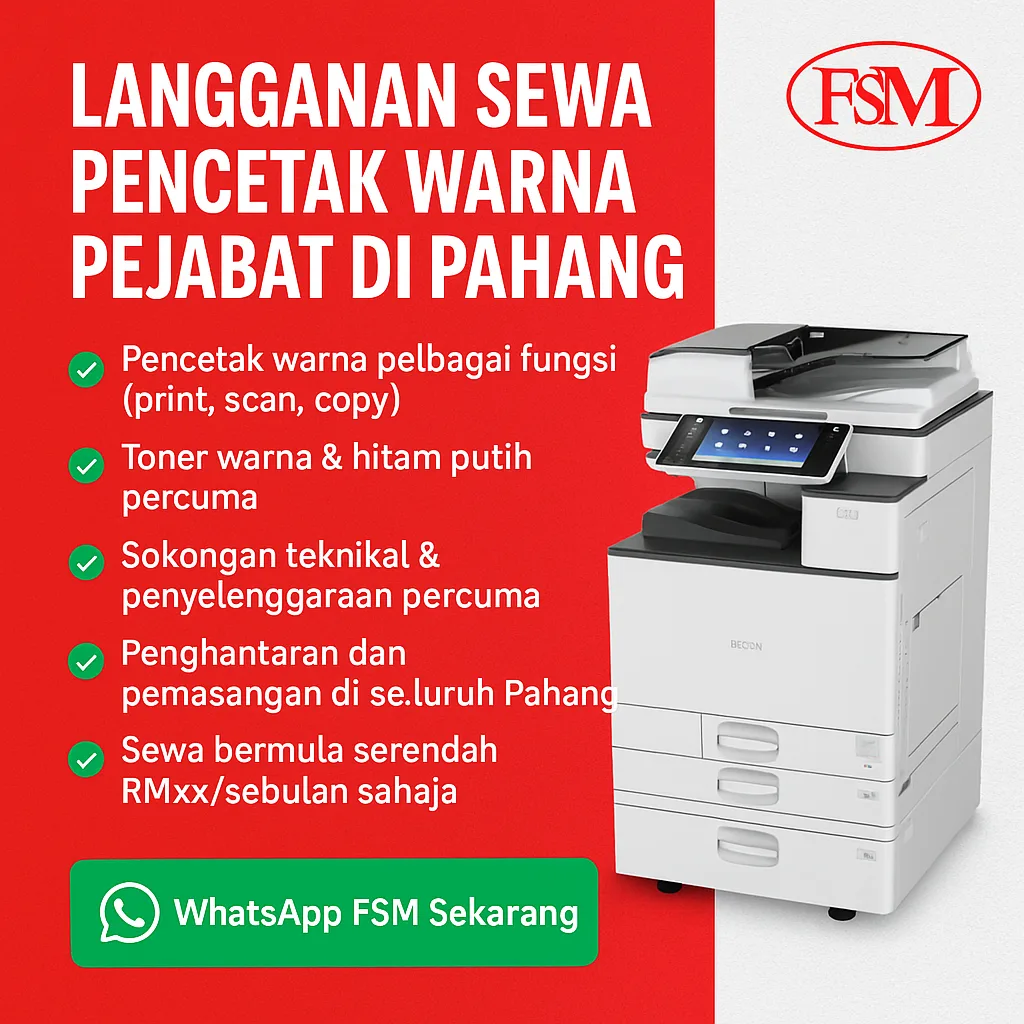 Langganan Sewa Pencetak Warna Pejabat di Pahang
