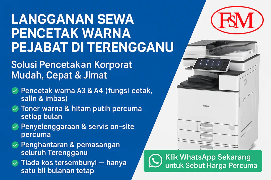 Langganan Sewa Pencetak Warna Pejabat di Terengganu
