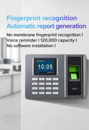 Deli ES152 fingerprint attendance machine Malaysia for office and factory environment
