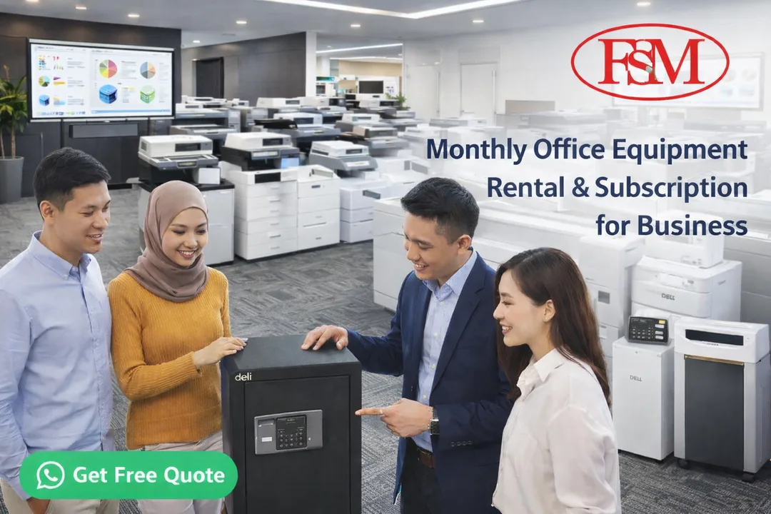 monthly subscription for photocopy machine, printer, shredder and safe box rental