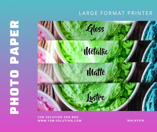 What's the difference between a glossy photo paper, semi-glossy photo paper, satin photo paper, metallic photo paper and matte photo paper?