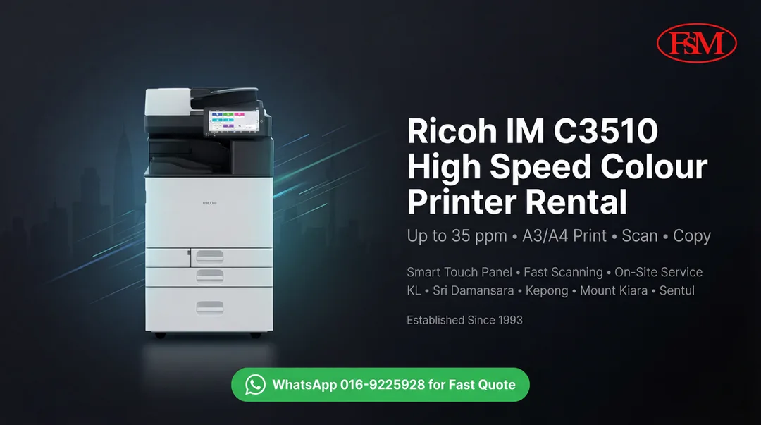Ricoh IM C3510 Rental KL Sri Damansara Kepong Mount Kiara Sentul