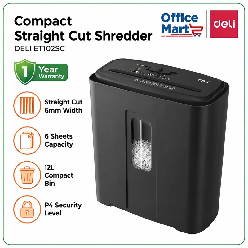 Deli ET102SC Strip Cut Paper Shredder Malaysia